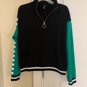 Striped Half-Zip Pullover